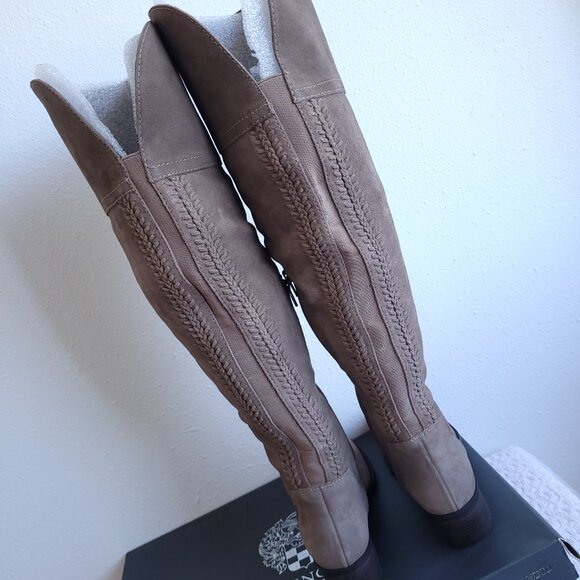New Vince Camuto Suede Over the Knee Boots in Taupe - Picture 6 of 11